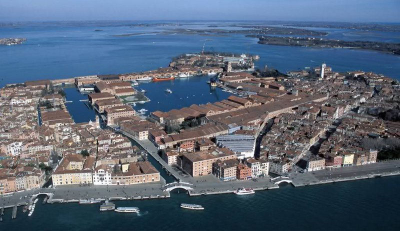 Vue aérienne du quartier du castello venise