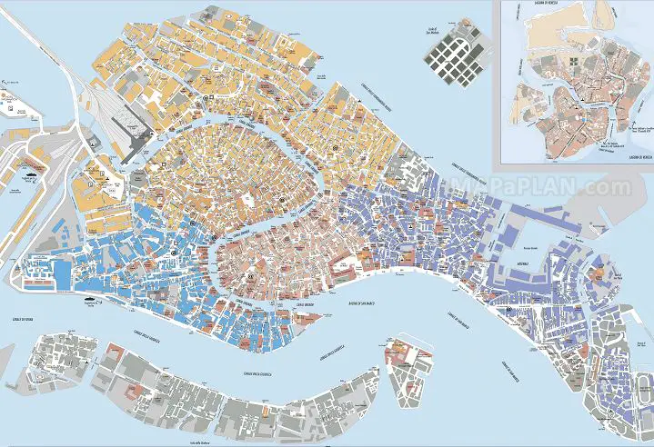 Plan détaillé de Venise